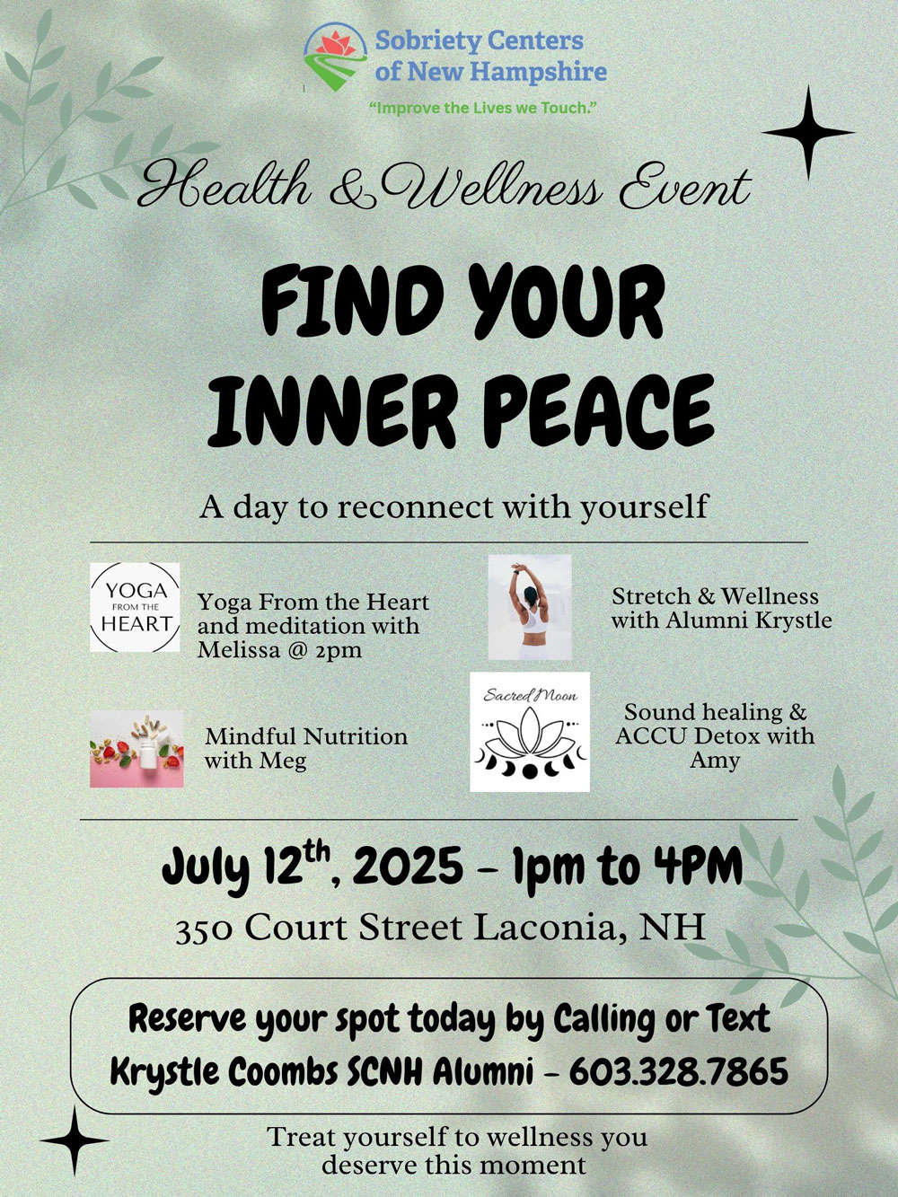SCNH-July-12-Health-&-Wellness-Event Health & Wellness Event by SCNH - Find Your Inner Peace